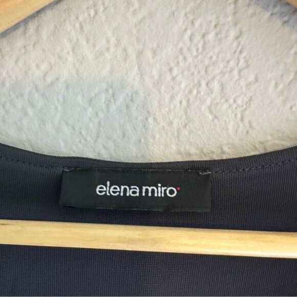 Elena Mirò Gray Studded Midi Dress Size 14 Evening Glam Long Sleeve Gown - Picture 7 of 12